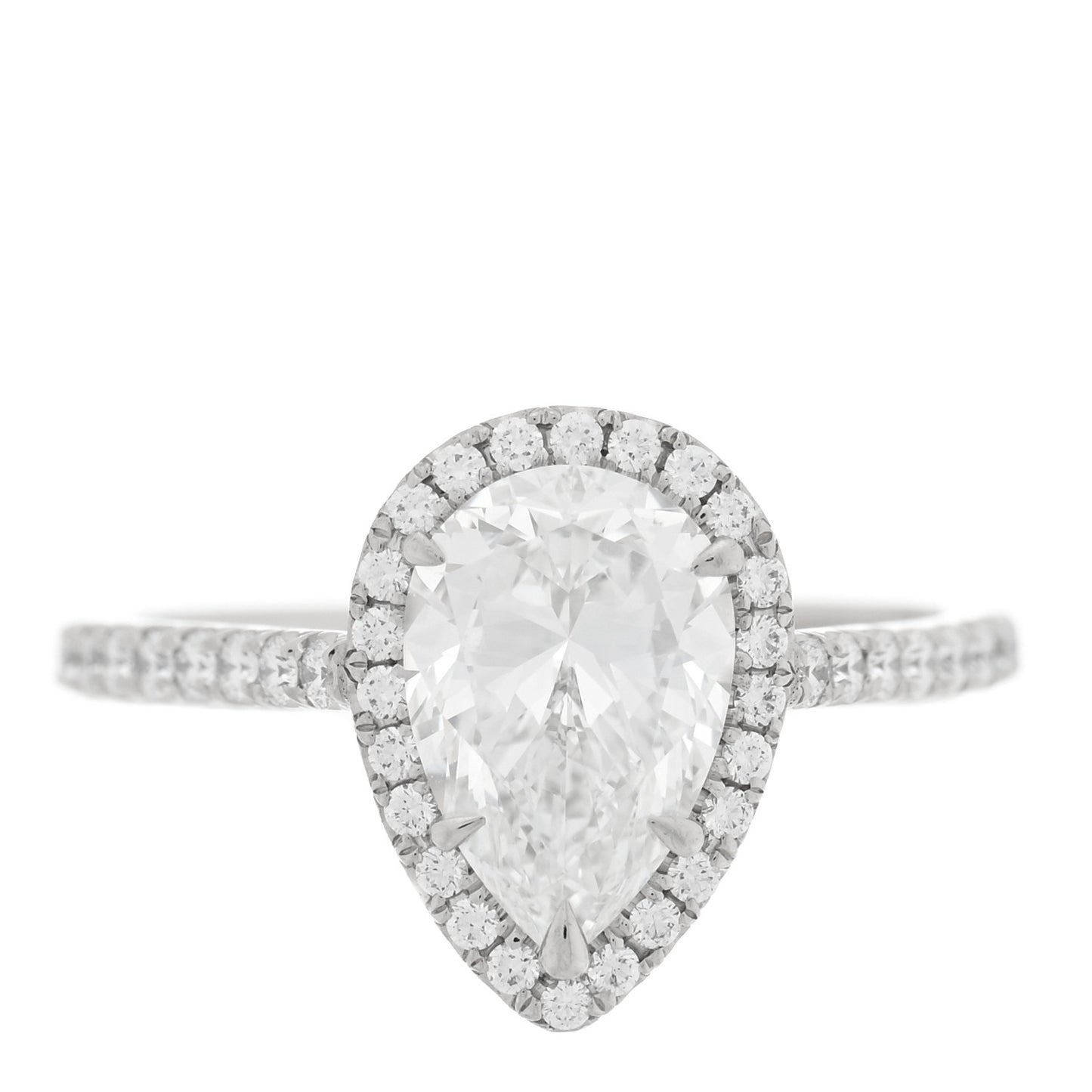Platinum Diamond 1.50ct Soleste Pear Cut Ring 52 6