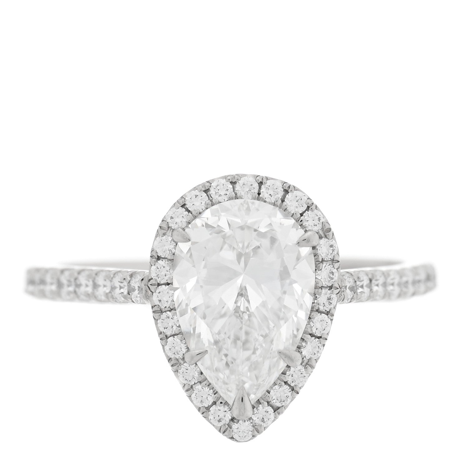 Tiffany Platinum Diamond 1.50ct Soleste Pear Cut Ring 52 6 1 of 5