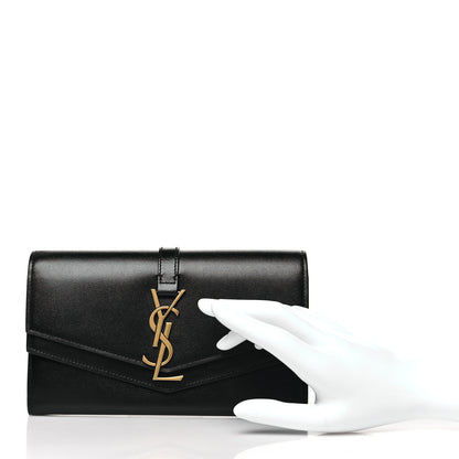 Saint Laurent Smooth Calfskin Monogram Sulpice Wallet Black 2 of 7