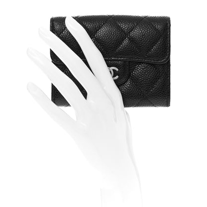 Chanel Caviar Quilted Flap Card Holder Wallet Black 3 of 9