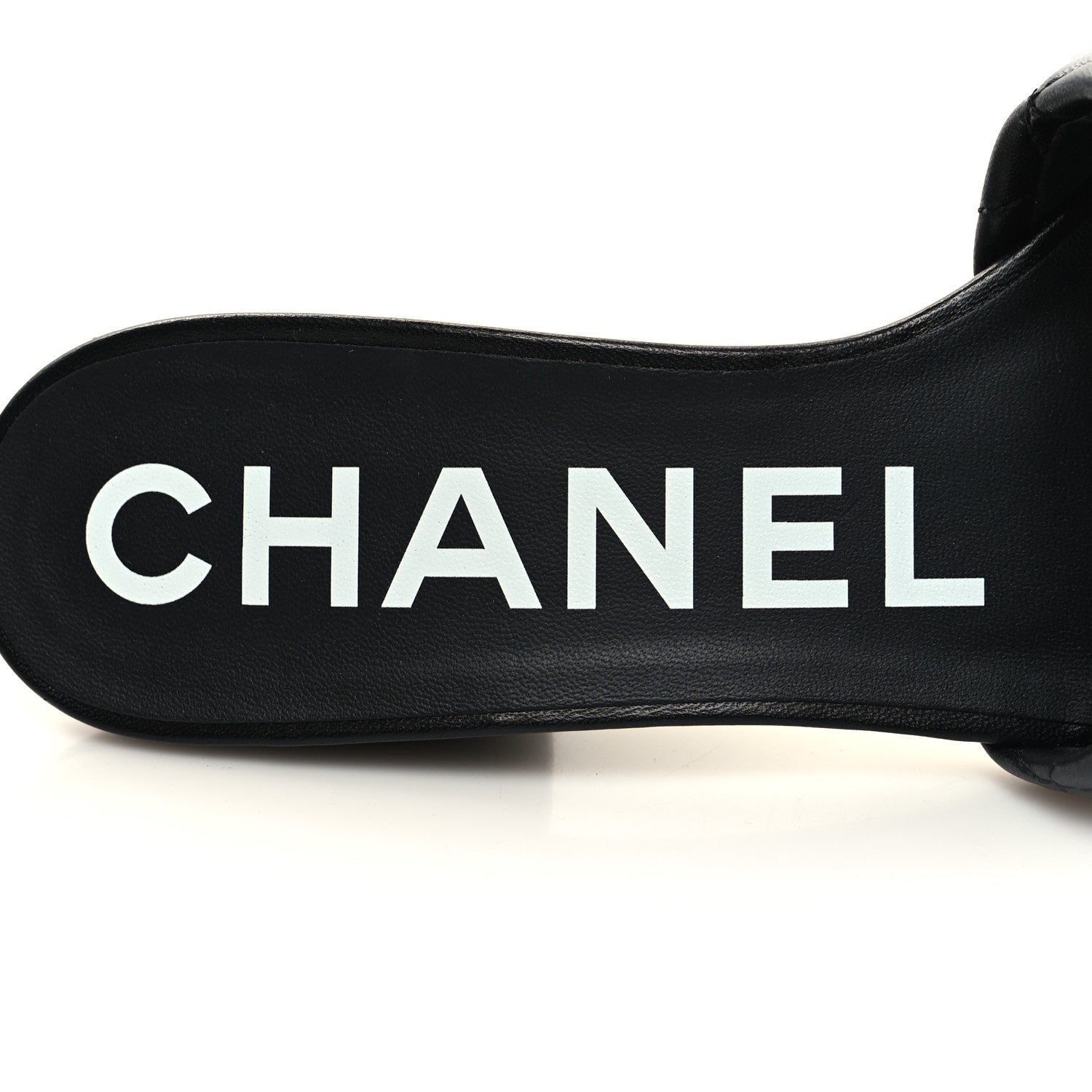 Chanel Lambskin Quilted Textured CC Mules 36 Black 8 of 9