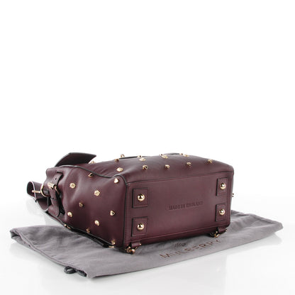 Mulberry Calfskin Studded Medium Cara Delevingne Convertible Satchel Oxblood 8 of 13