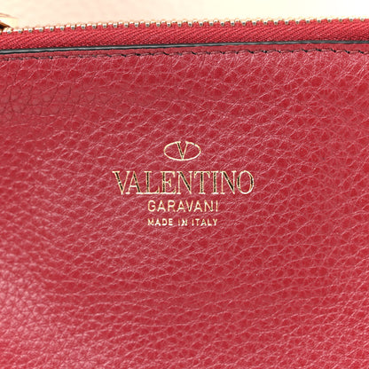 Valentino Garavani Grained Calfskin Small Rockstud Flip Lock Tote Light Ivory Rubino 7 of 12