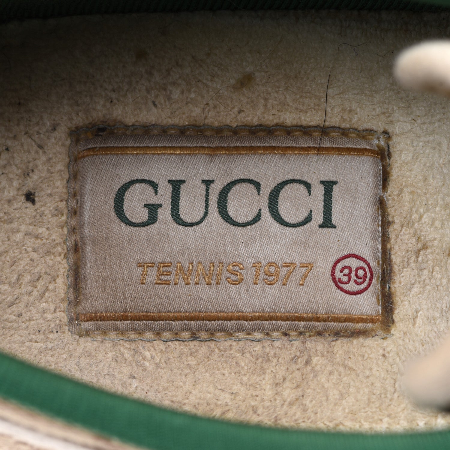 Gucci GG Monogram Web Womens 1977 Tennis Sneakers 39 Beige Ebony Mystic White 8 of 11