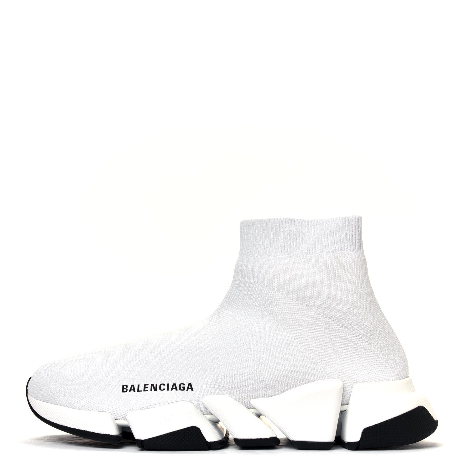 Balenciaga Technical 3D Recycled Knit Bi-Color Sole Womens Speed 2.0 Sneakers 41 White Black 1 of 4