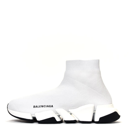 Balenciaga Technical 3D Recycled Knit Bi-Color Sole Womens Speed 2.0 Sneakers 41 White Black 1 of 4