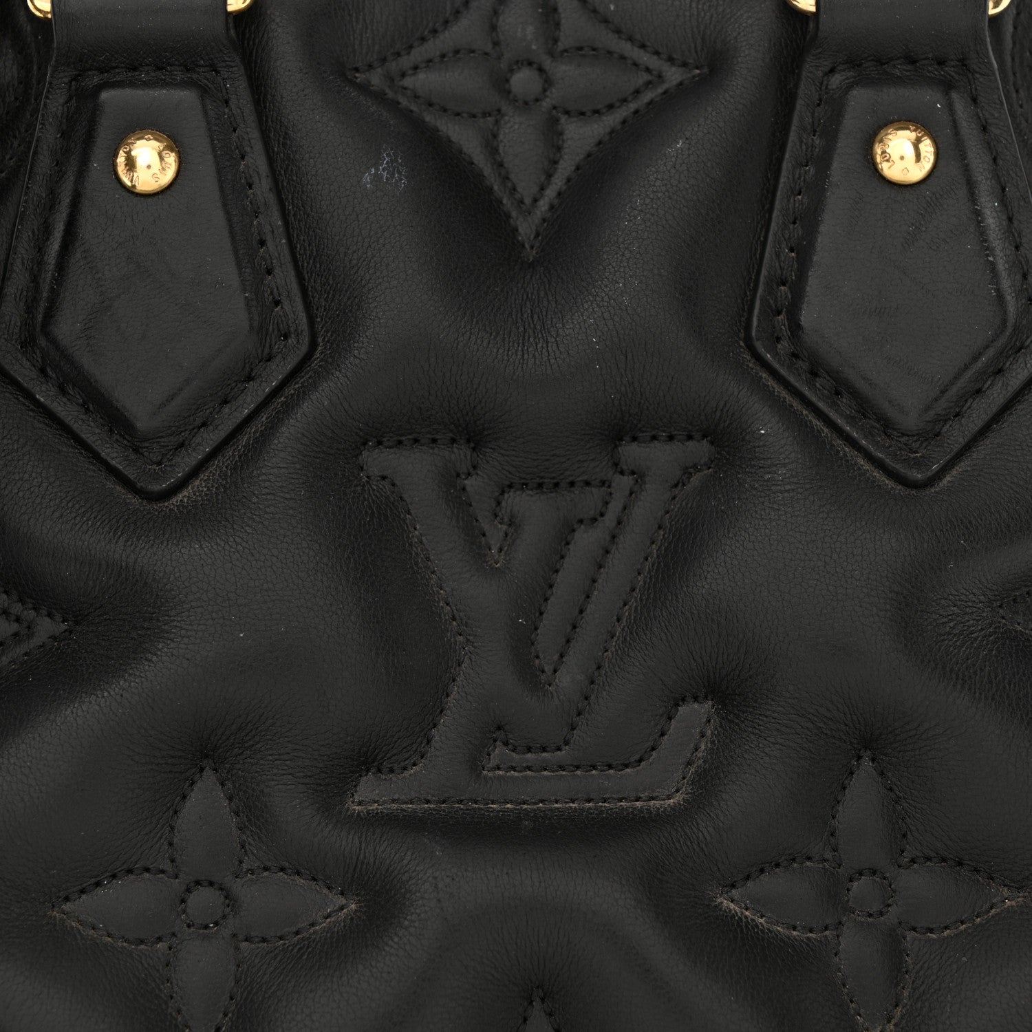Louis Vuitton Calfskin Bubblegram Alma BB Black 10 of 13