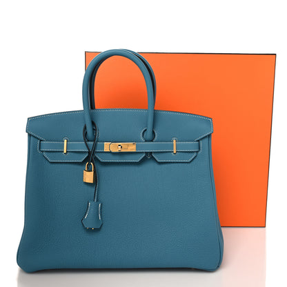 Hermes Togo Birkin 35 New Blue Jean 12 of 12