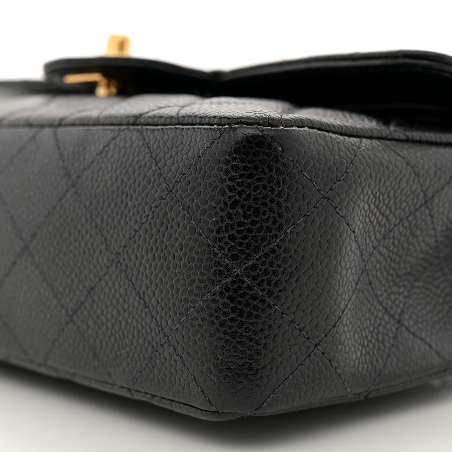 Caviar Quilted Small Double Flap Black