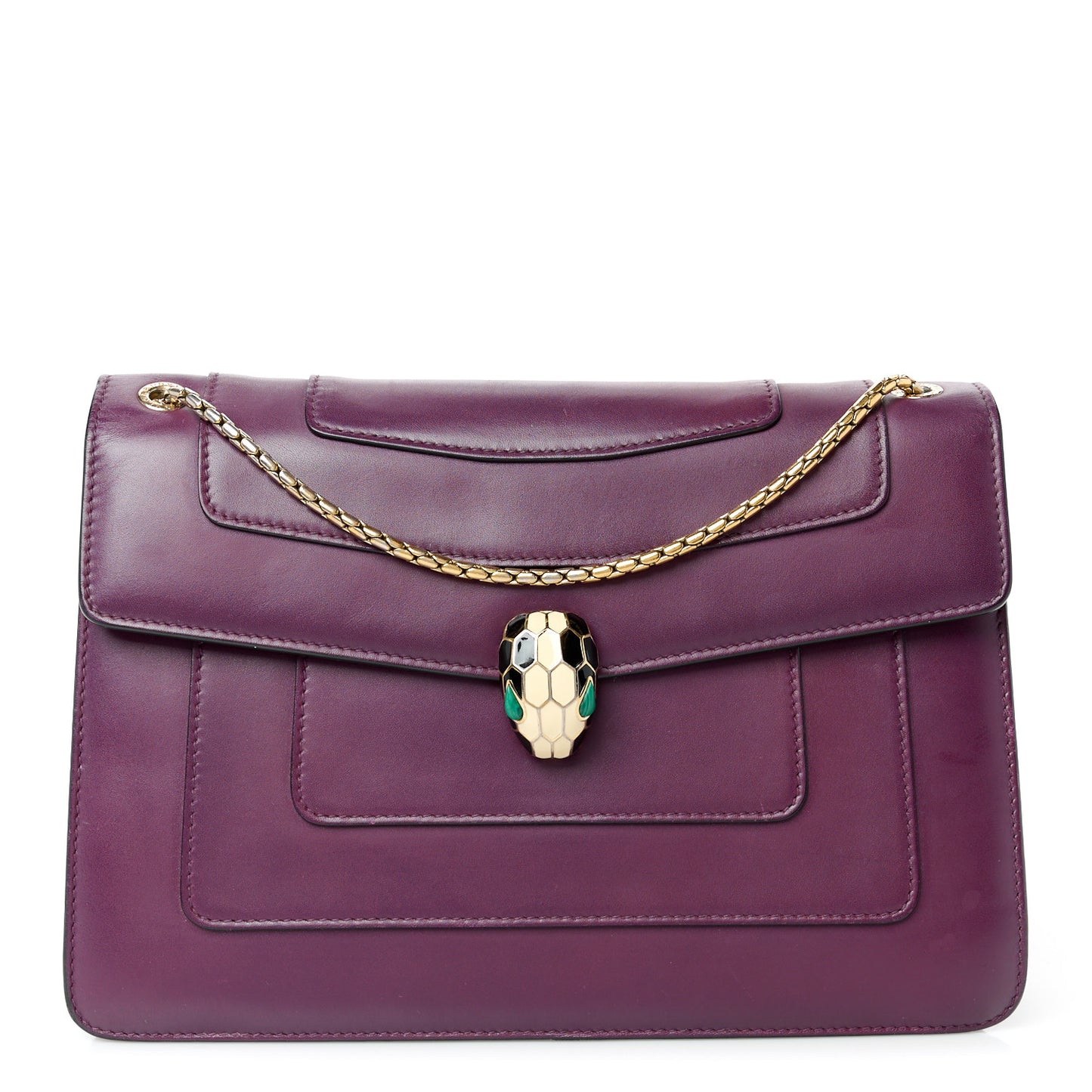 Calfskin Serpenti Forever Shoulder Bag Plum