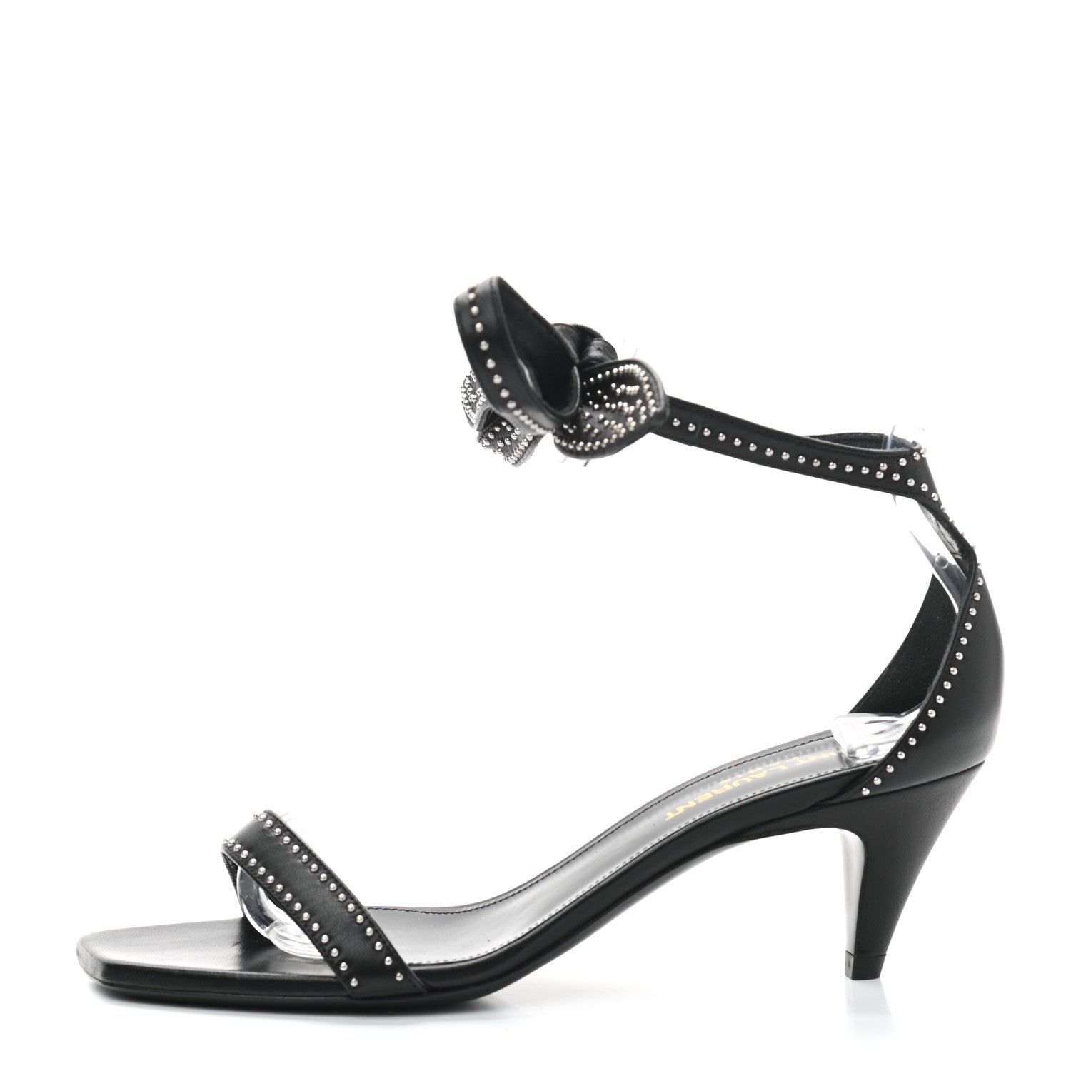 Saint Laurent Nappa Studded Charlotte Sandals 36 Black 1 of 6