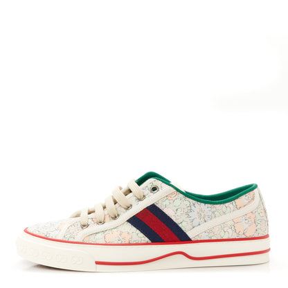 Gucci X LIBERTY OF LONDON Canvas Web Tracy Print Womens 1977 Tennis Sneakers 39 Mint Peach Mystic White 1 of 9