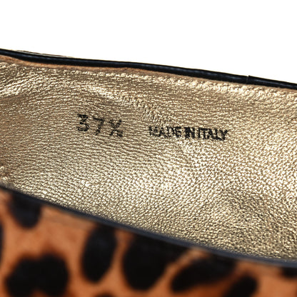 Jimmy Choo Pony Hair Leopard Print Wheel Jazz Flats 37.5 Brown 8 of 9