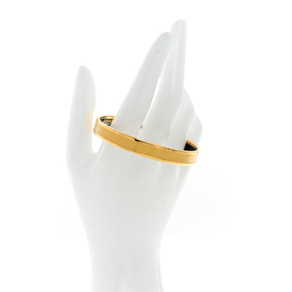 Hermes Enamel Printed Narrow Caleche Bracelet 70 Jaune De Mars 2 of 5