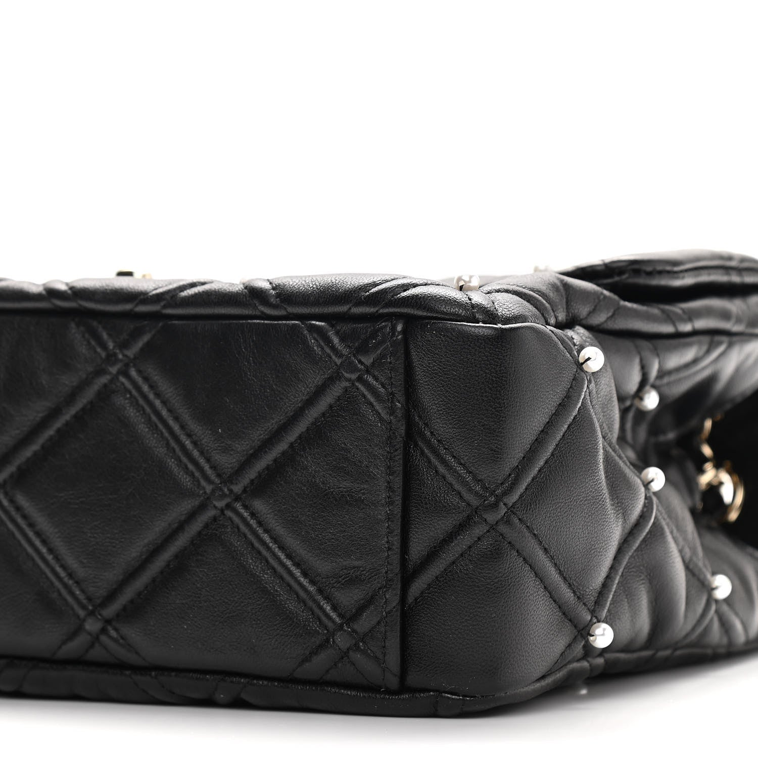 Chanel Lambskin Quilted Pearl Studded Flap Black 10 of 10