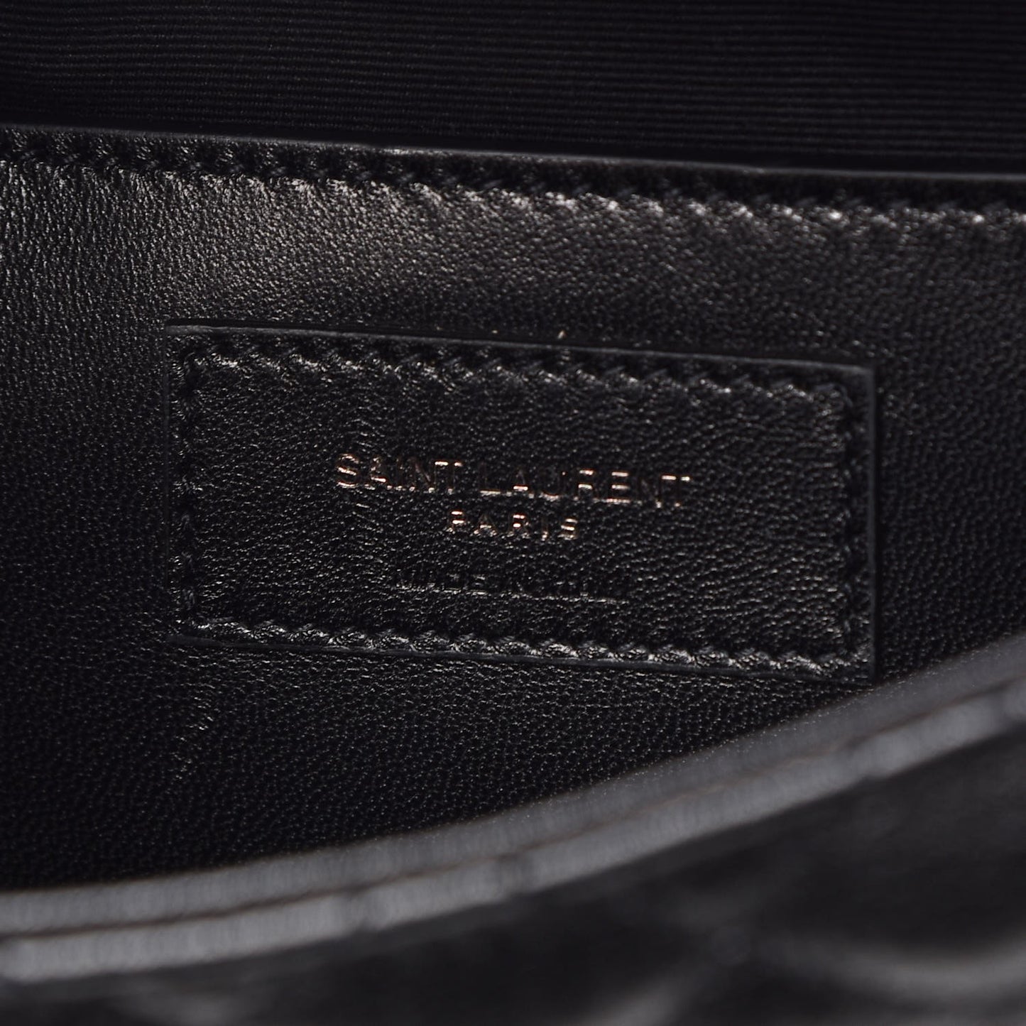 Sheepskin Tri-Quilt Monogram Medium College Bag Black