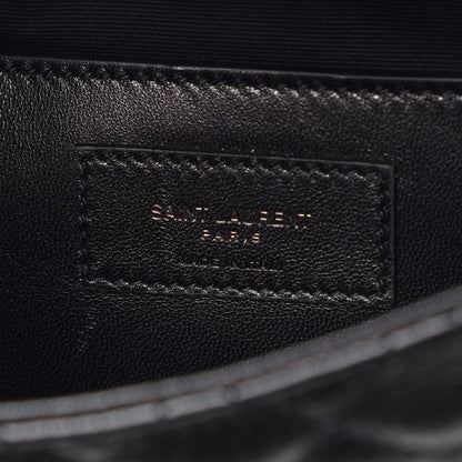 Saint Laurent Sheepskin Tri-Quilt Monogram Medium College Bag Black 6 of 7
