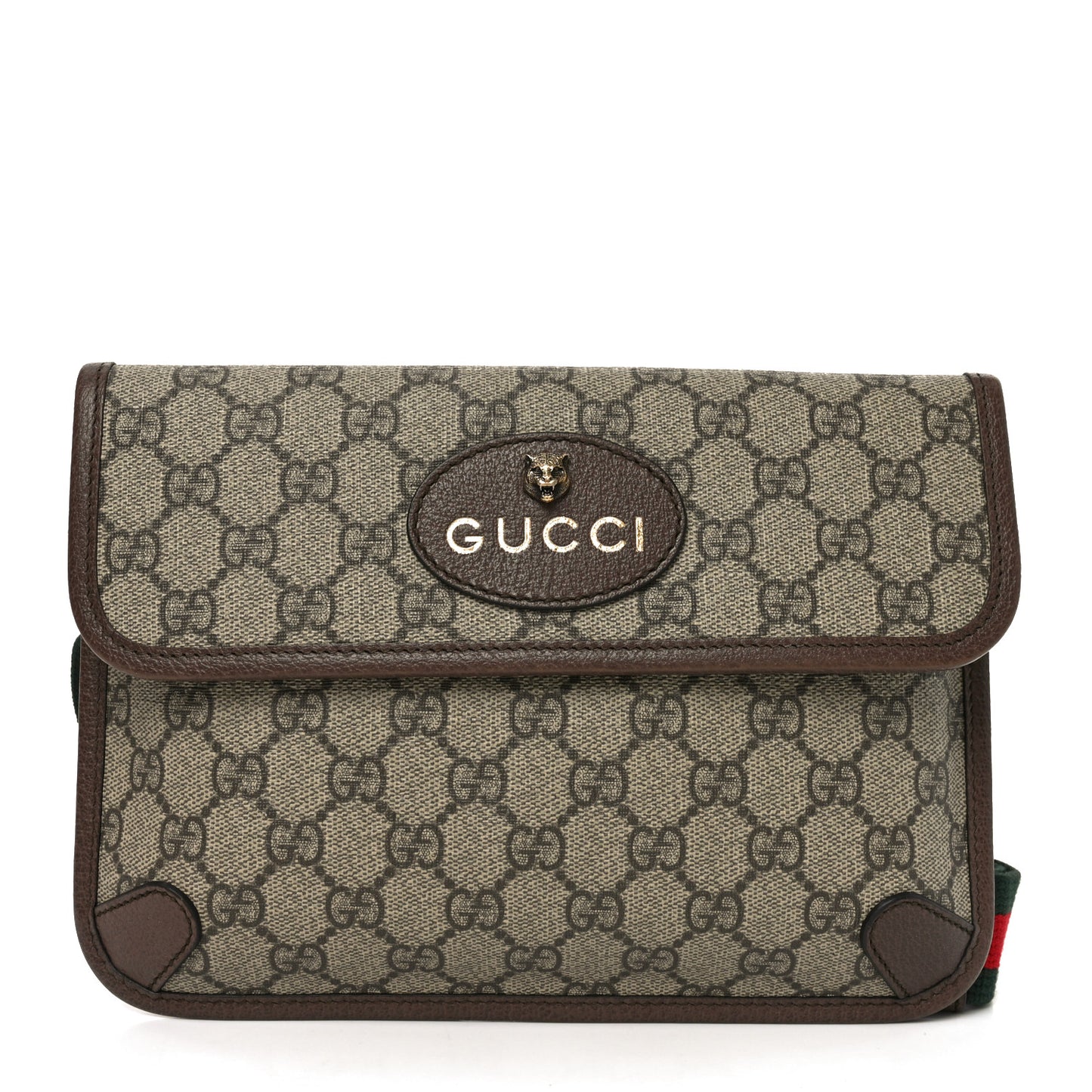GG Supreme Monogram Neo Vintage Web Belt Bag Brown