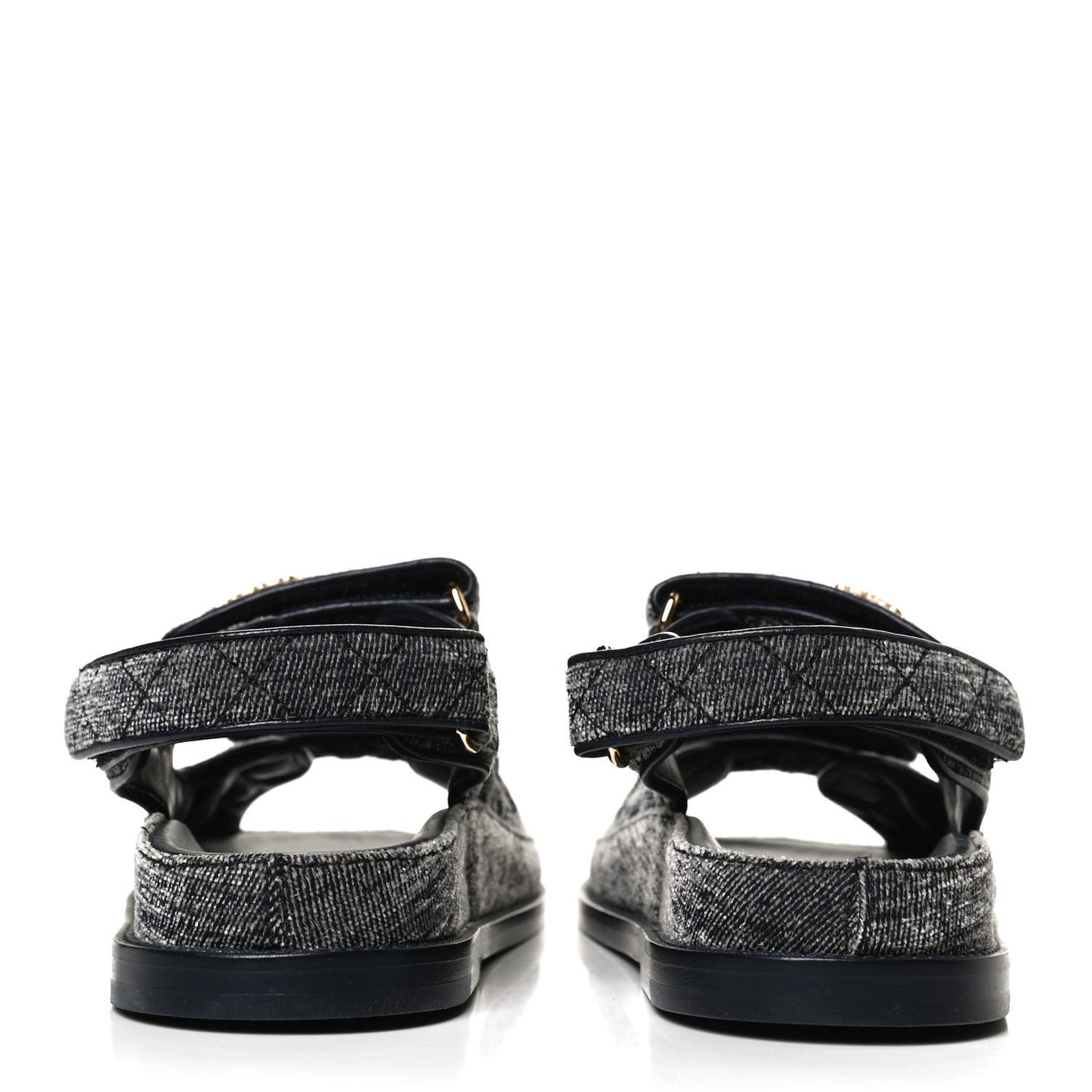 Velvet Velcro Dad Sandals 36 Grey