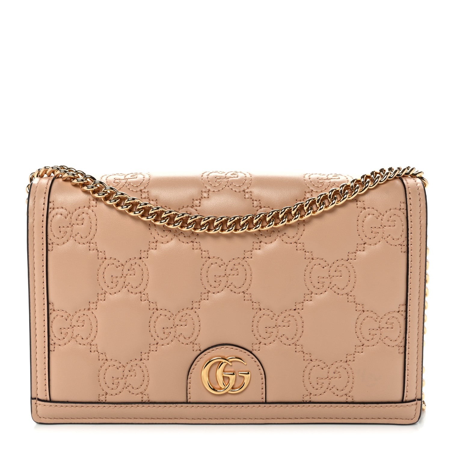 Gucci Calfskin GG Matelasse Chain Wallet Perfect Pink 1 of 9