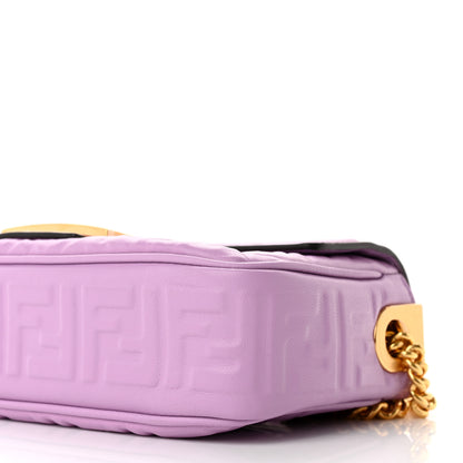 Fendi Nappa FF Embossed Small Midi Chain Baguette Violetta 10 of 12