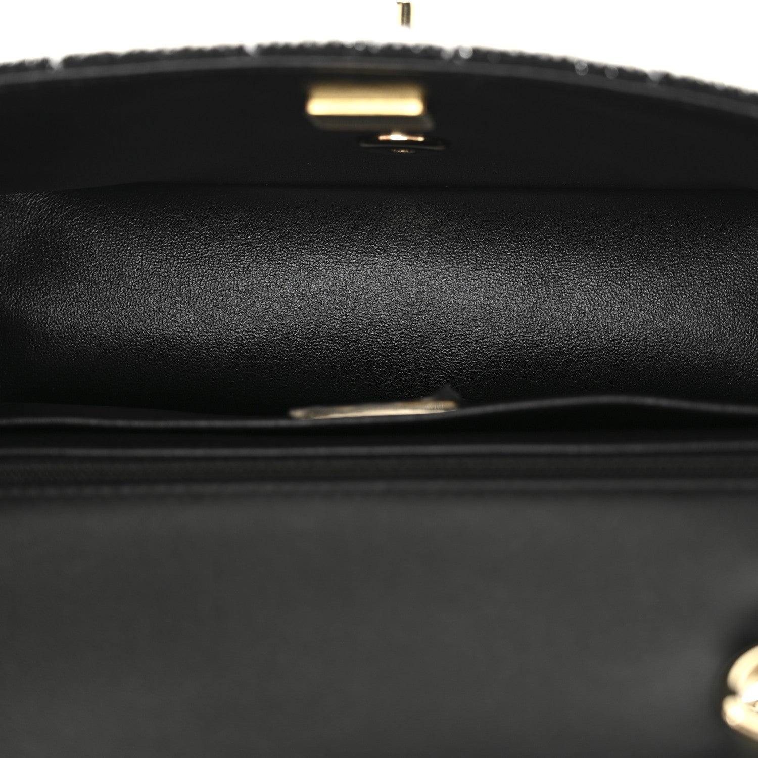 Chanel Striped Tweed Sequin Quilted Camellia Embellished Mini Rectangular Flap Ecru Black 5 of 11