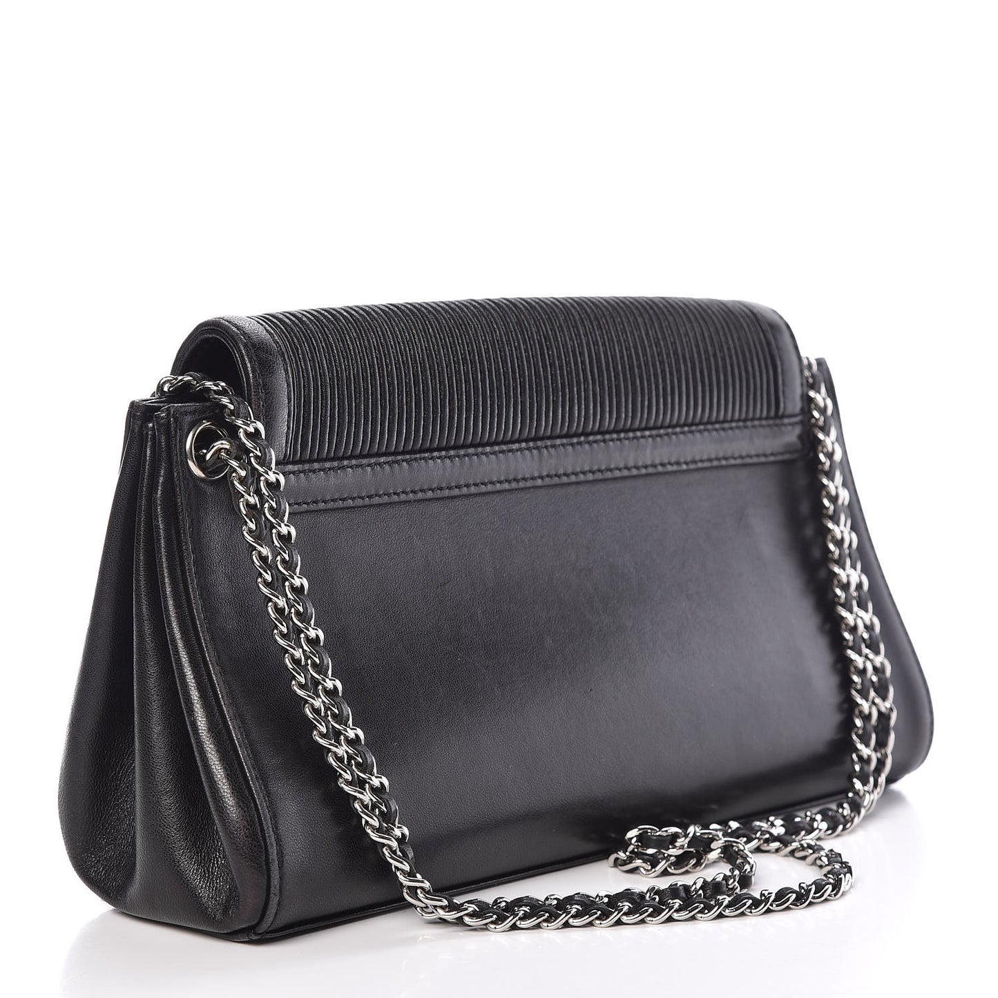 Lambskin Mademoiselle Accordion Flap Black
