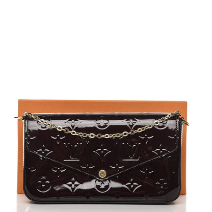 Louis Vuitton Vernis Pochette Felicie Chain Wallet Amarante 9 of 9