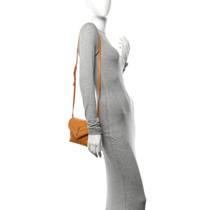 Saint Laurent Calfskin Y Quilted Monogram Toy Loulou Crossbody Bag Cheddar 2 of 12