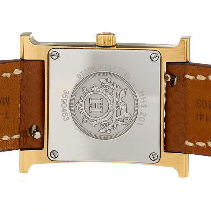 Hermes Stainless Steel Epsom 21mm Heure H Hour Quartz Watch Gold 4 of 4