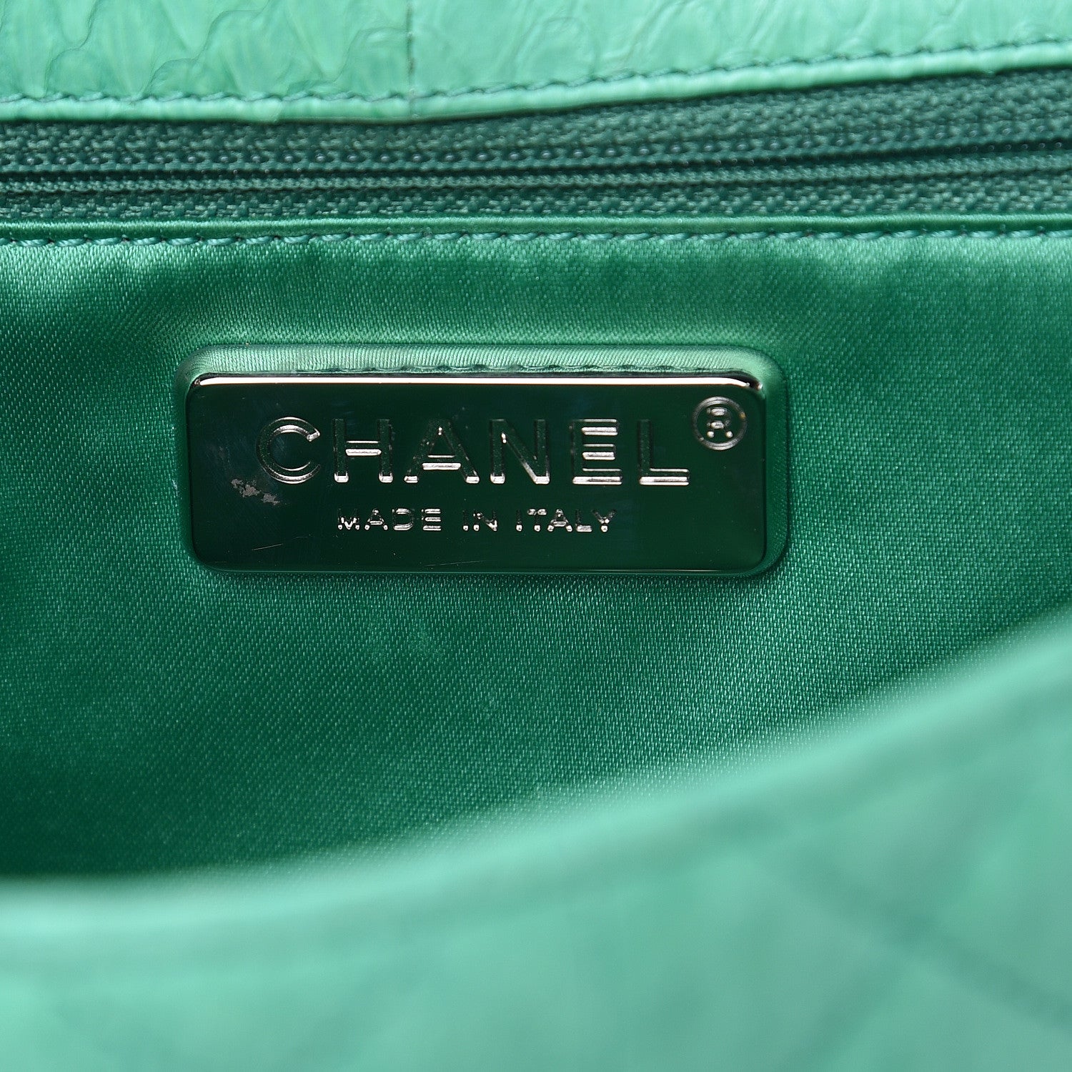 Chanel Elaphe Snakeskin Medium Easy Carry Flap Green 6 of 12
