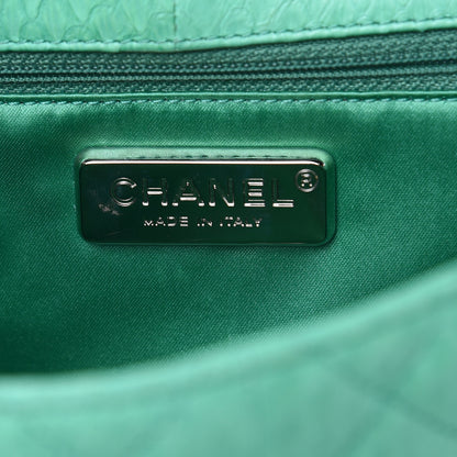Chanel Elaphe Snakeskin Medium Easy Carry Flap Green 6 of 12