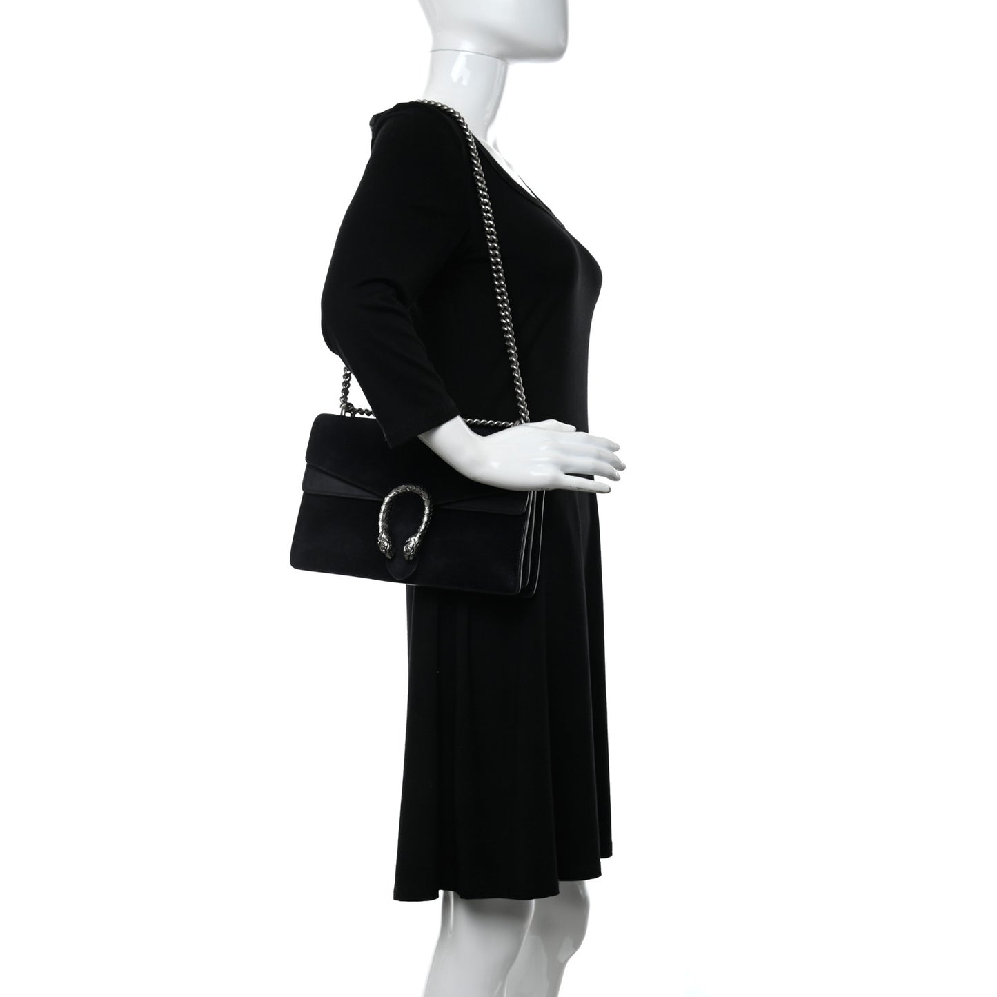 Suede Small Dionysus Shoulder Bag Black