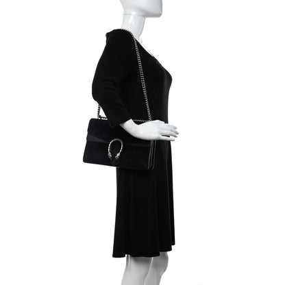 Gucci Suede Small Dionysus Shoulder Bag Black 2 of 12