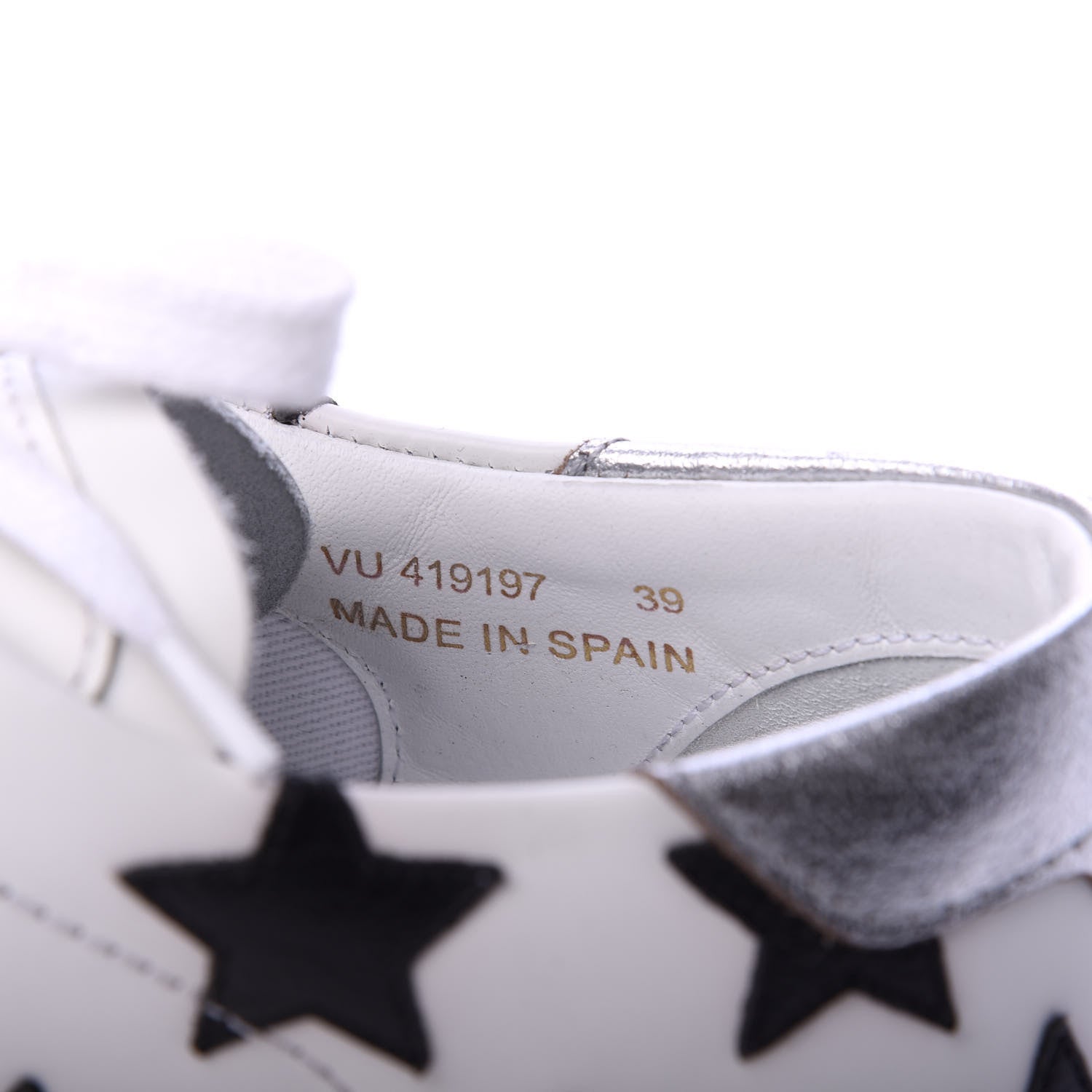 Saint Laurent Calfskin Star Court Sneakers 39 White Black 9 of 10