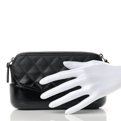 Chanel Patent Goatskin Quilted Small Gabrielle Clutch Black 2 of 13