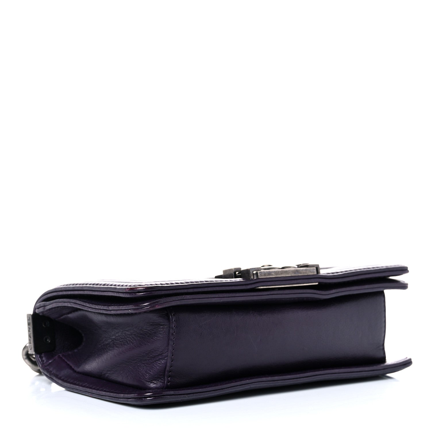 Chanel Calfskin Embossed Small Boy Flap Plum 4 of 21