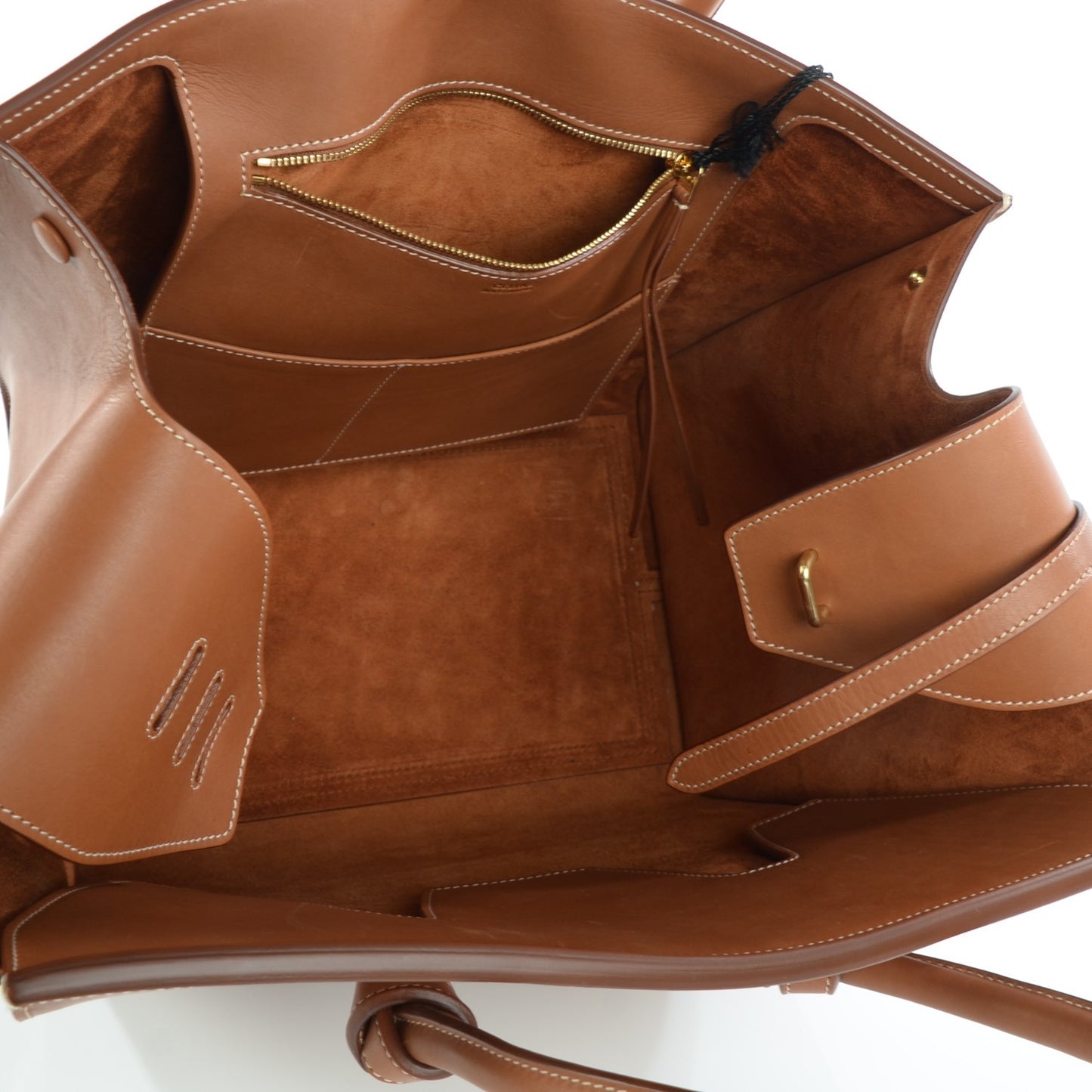 Natural Calfskin Small Tie Knot Tote Tan