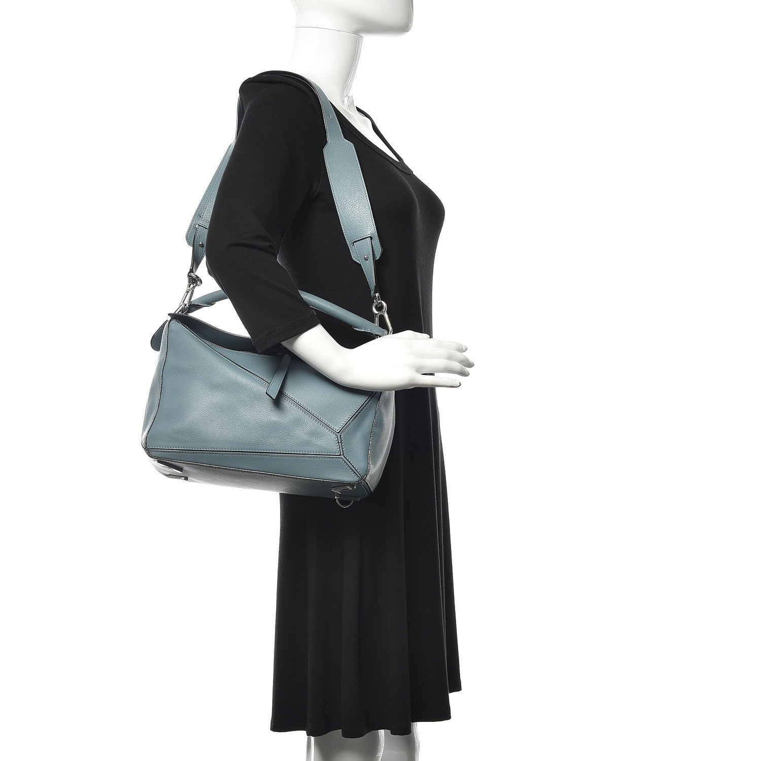 Loewe Calfskin Medium Puzzle Bag Stone Blue 2 of 13