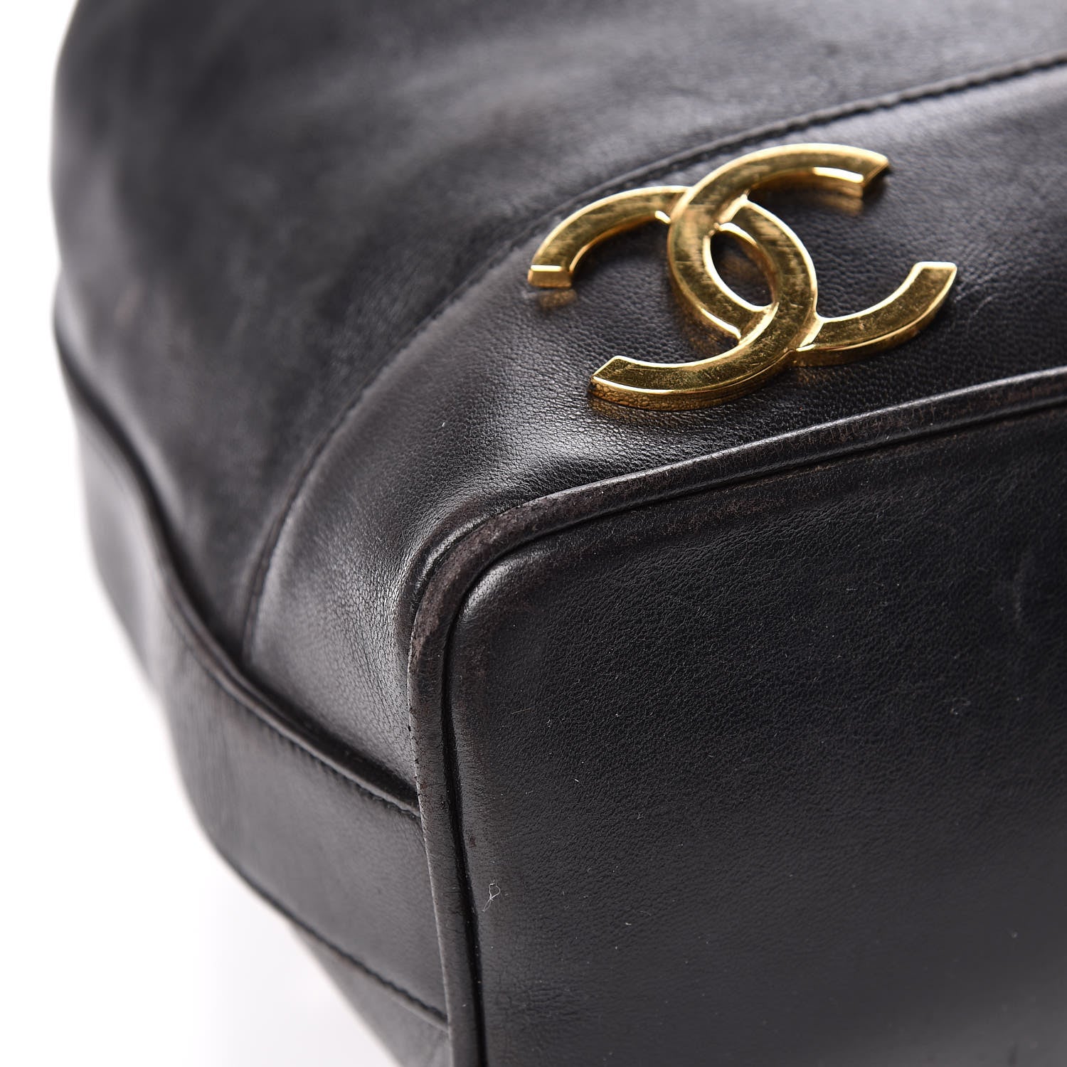 Chanel Lambskin CC Drawstring Shoulder Bag Black 11 of 21