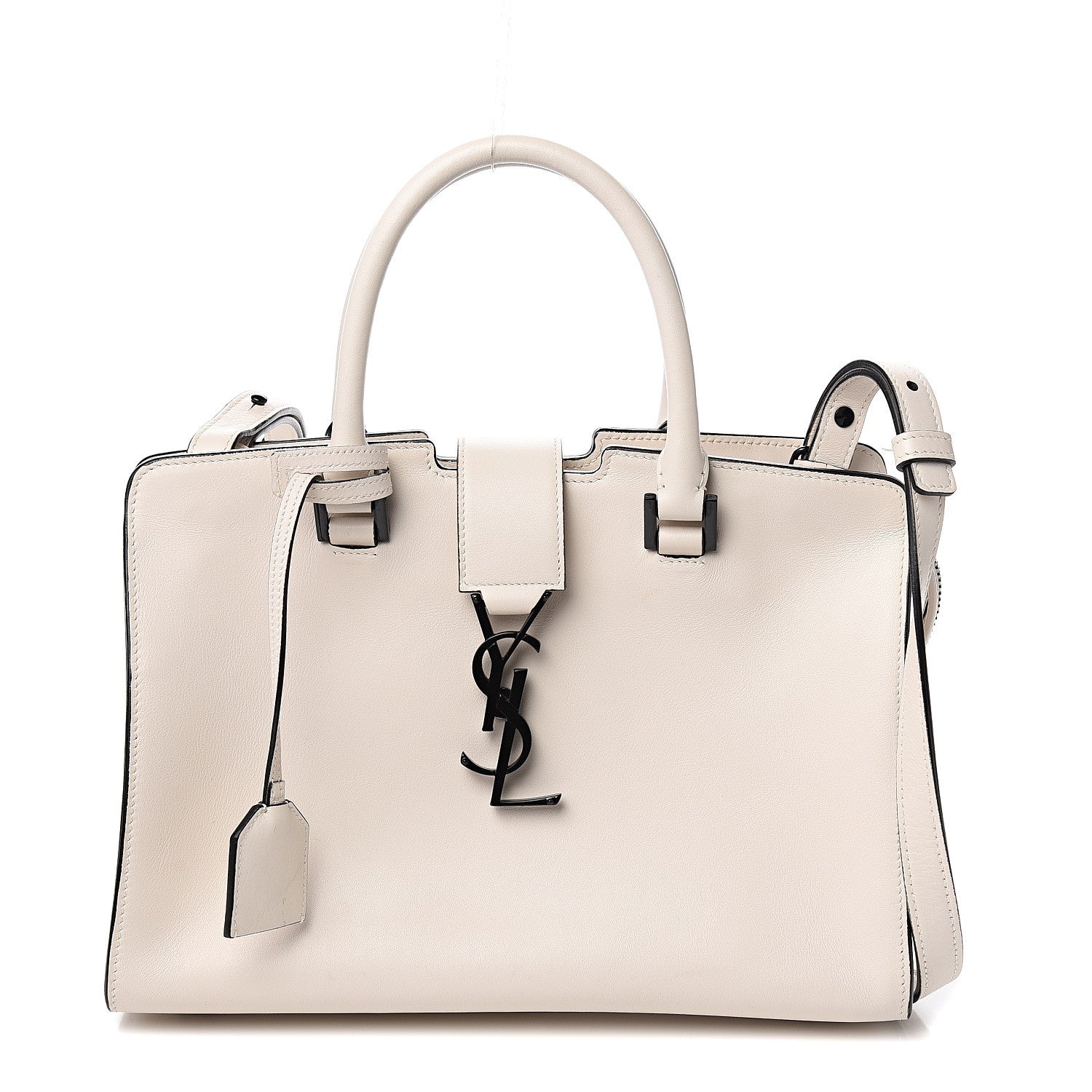 Saint Laurent Smooth Calfskin Baby Cabas Monogram Dove White 1 of 12