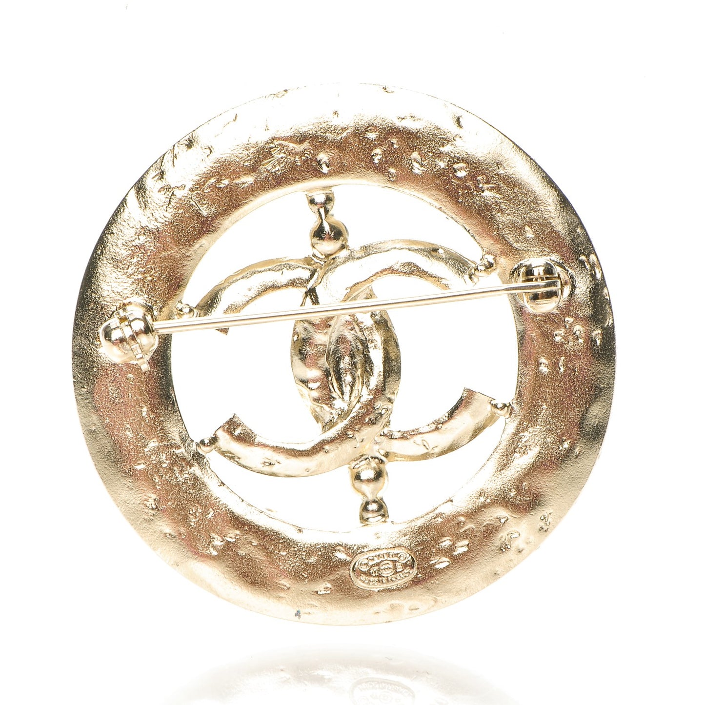 Crystal CC Brooch Blue Gold