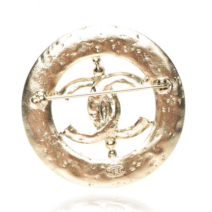 Chanel Crystal CC Brooch Blue Gold 3 of 5