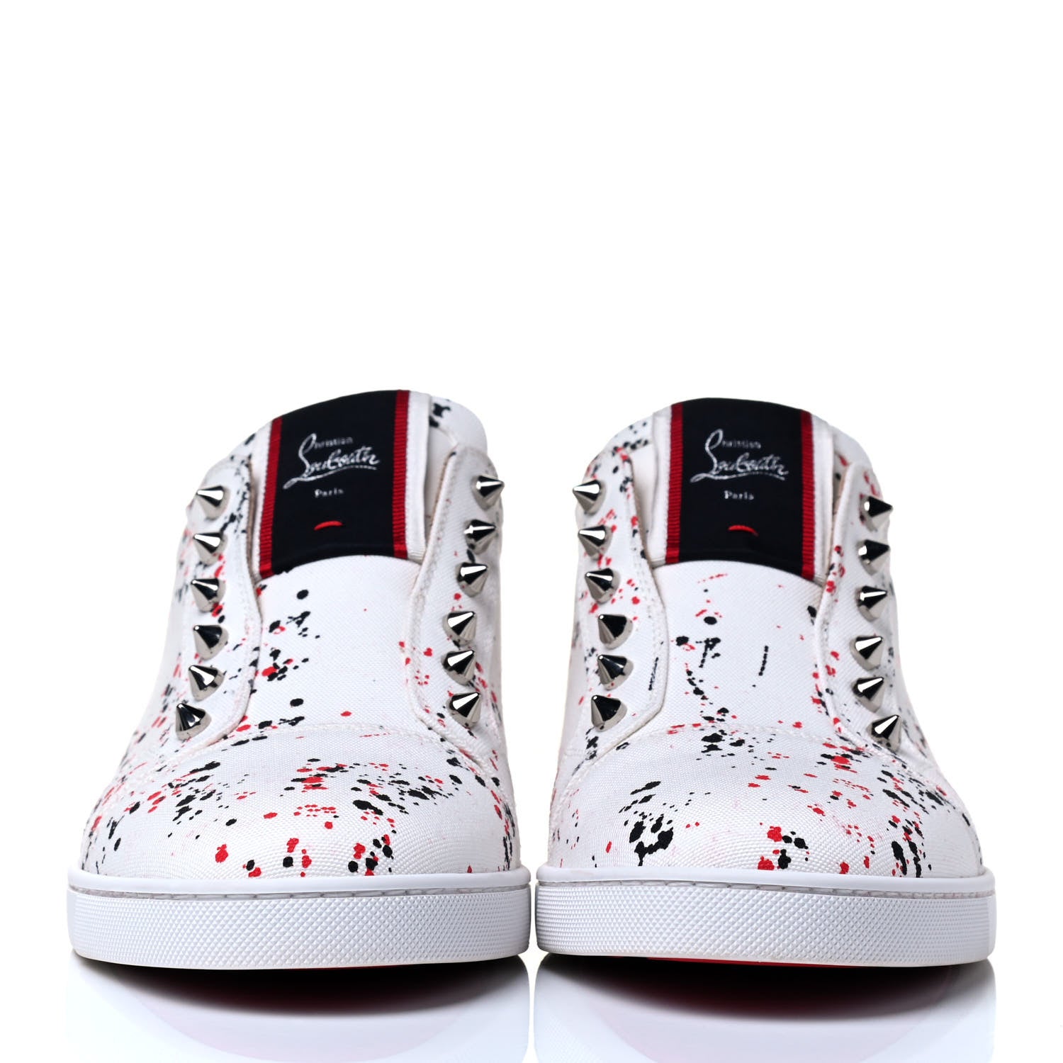 Christian Louboutin Toile Splash Mens F.A.V Fique A Vontade Flat Sneakers 41.5 White 4 of 8