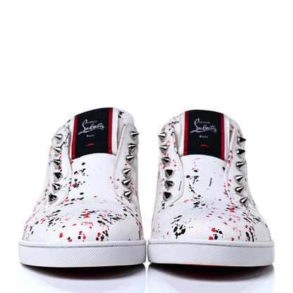 Christian Louboutin Toile Splash Mens F.A.V Fique A Vontade Flat Sneakers 41.5 White 4 of 8