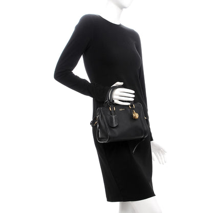 Alexander McQueen Pebbled Calfskin Mini Padlock Tote Black 3 of 9