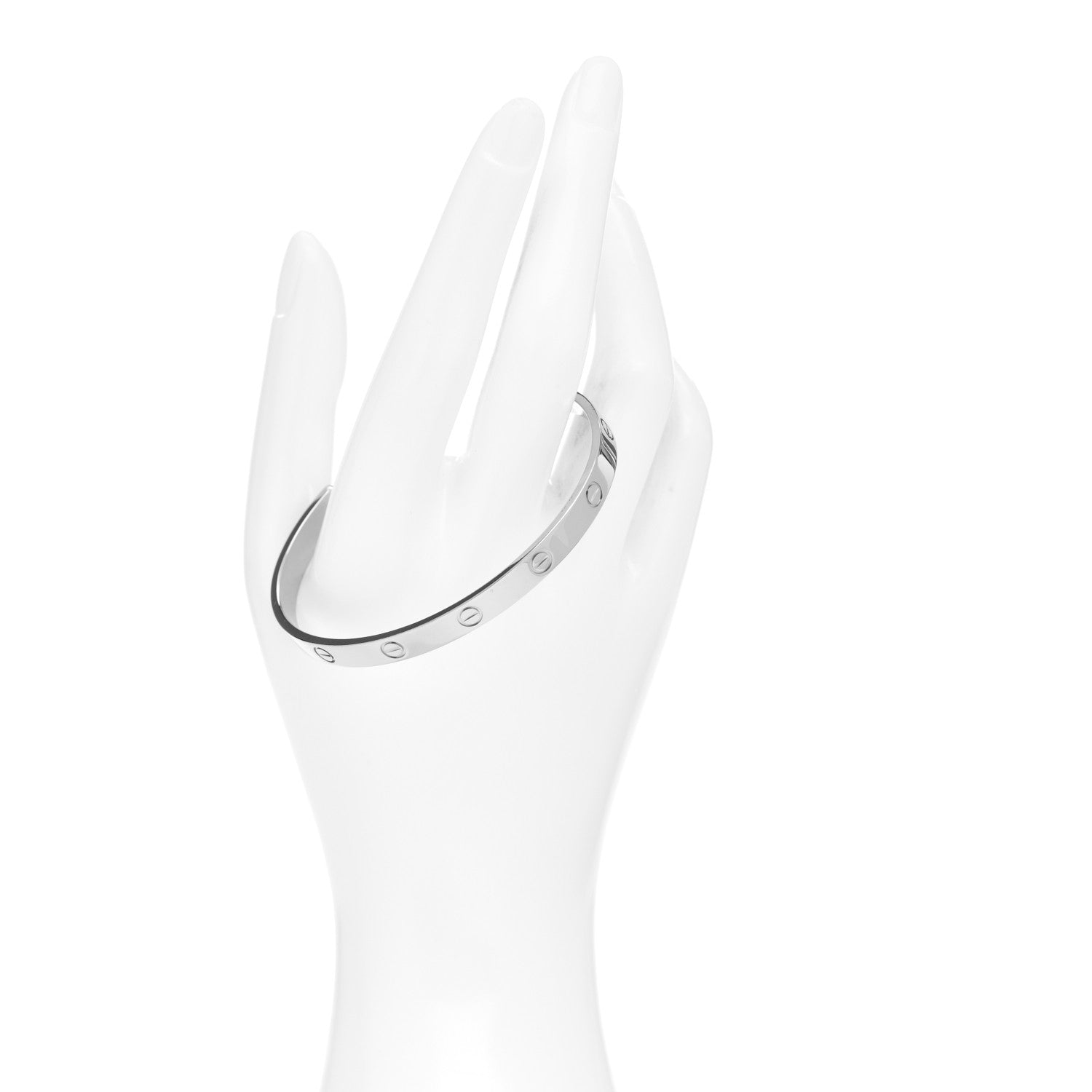 Cartier 18K White Gold LOVE Cuff Bracelet 19 2 of 4