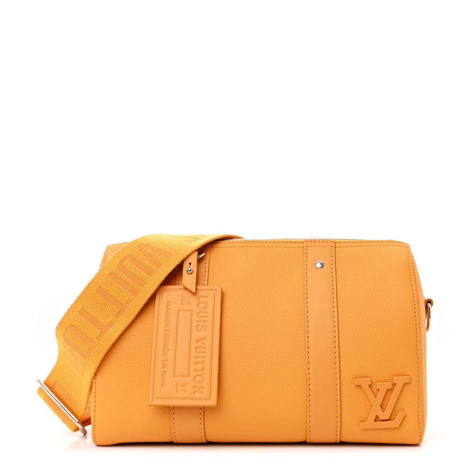 Louis Vuitton Grained Calfskin Aerogram City Keepall Safran Yellow 1 of 9