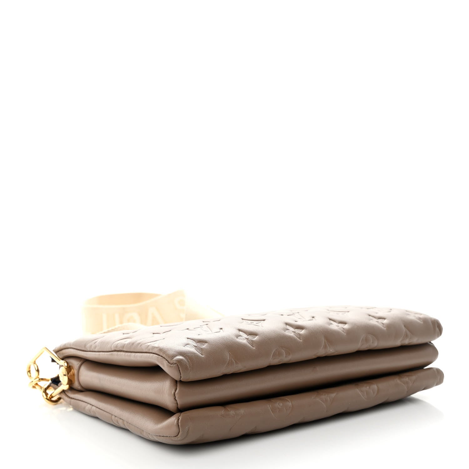 Louis Vuitton Lambskin Embossed Monogram Coussin PM Taupe 4 of 11