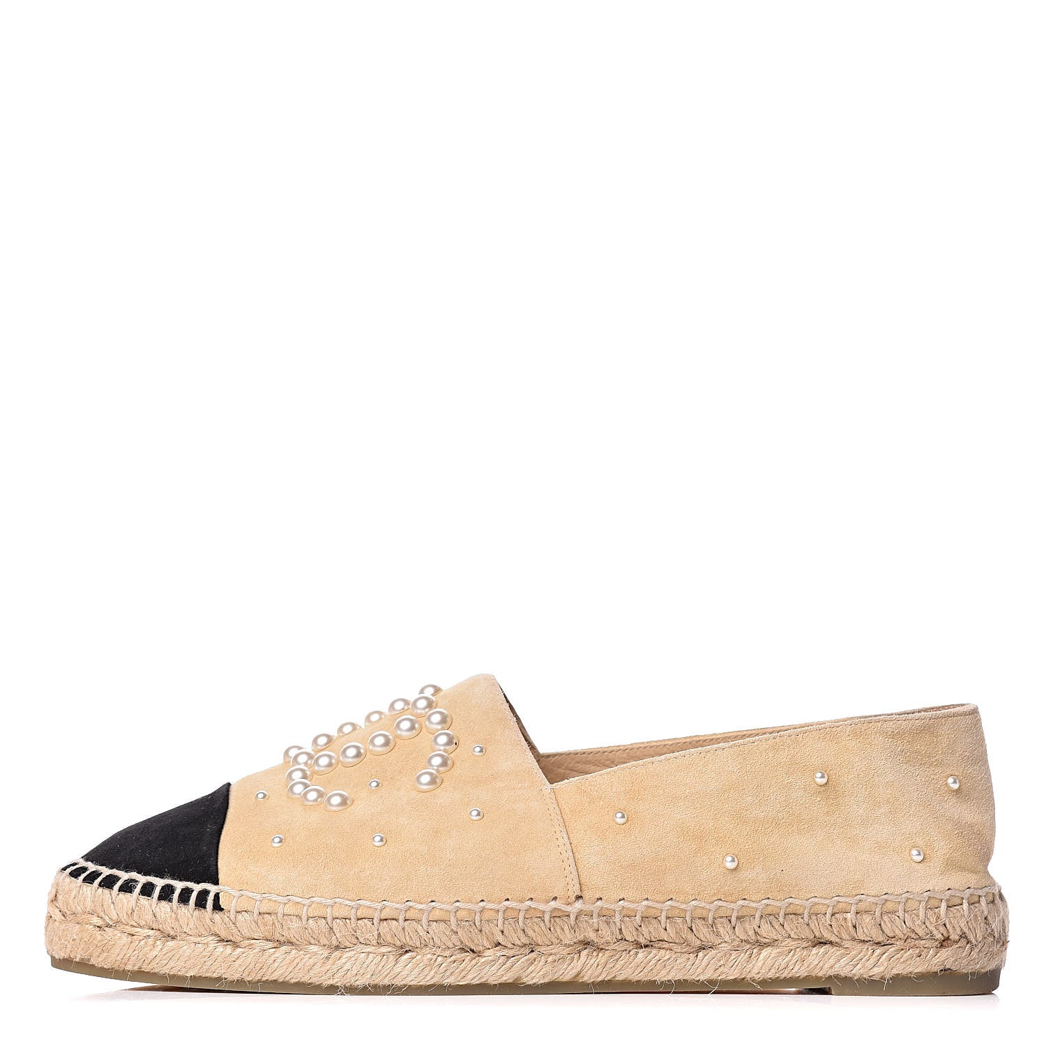 Chanel Suede Pearl CC Espadrilles 39 Beige 1 of 13